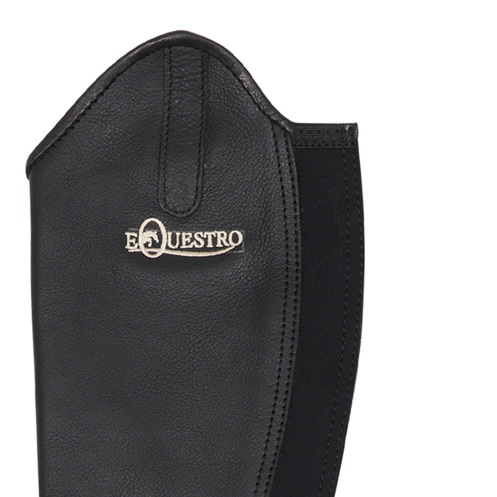 Unisex soft leather gaiters with rear zip