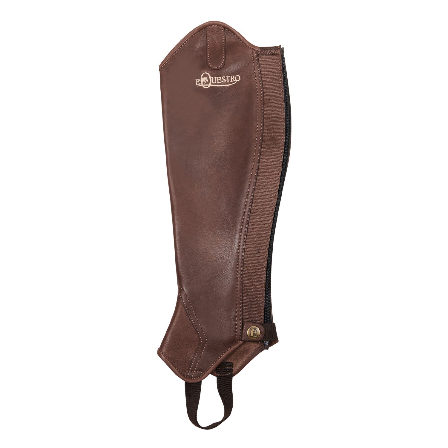 Equestro Unisex soft leather gaiters with rear zip