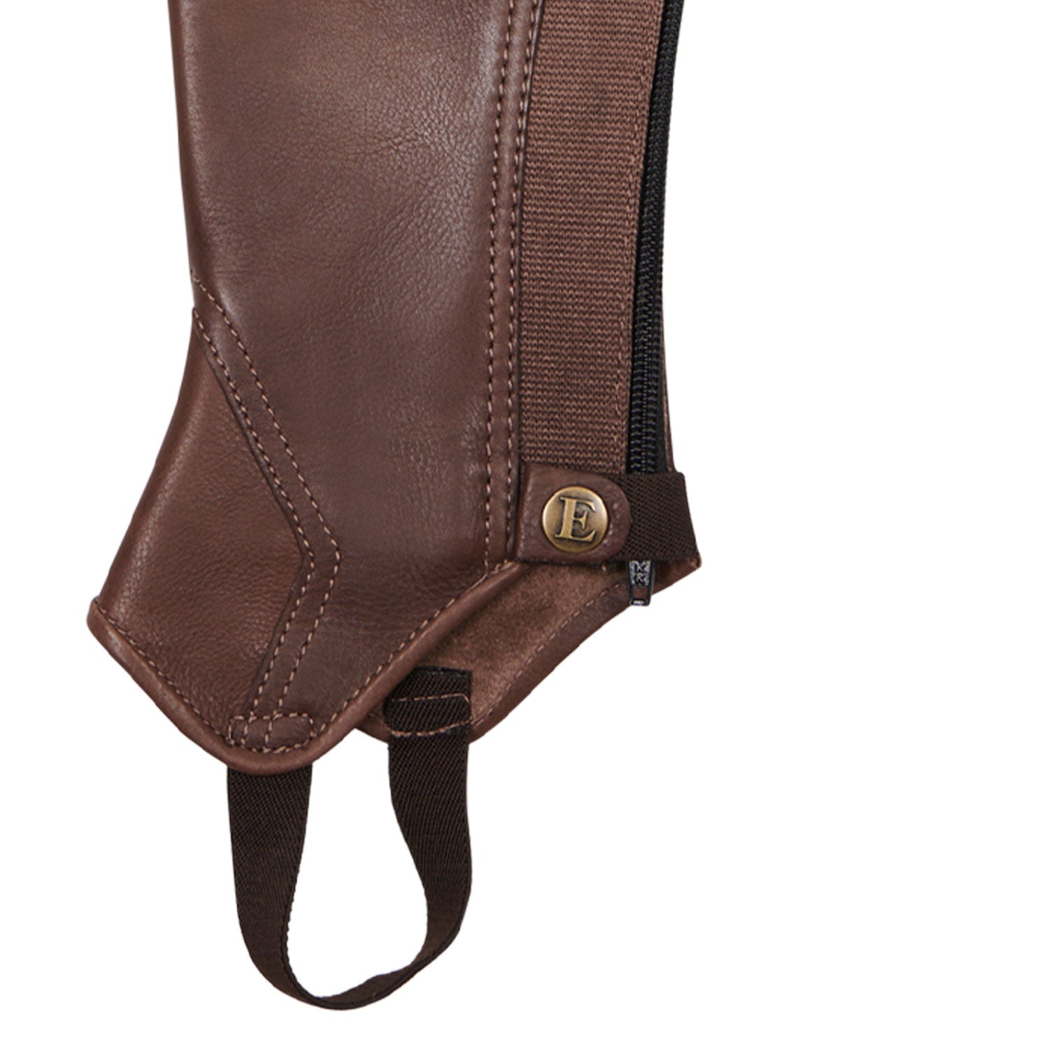 Unisex soft leather gaiters with rear zip