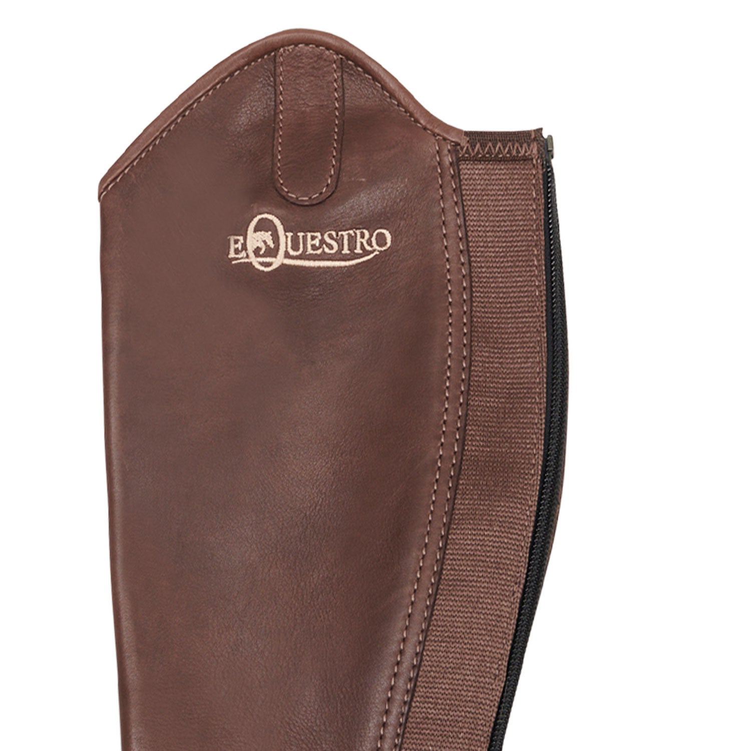 Unisex soft leather gaiters with rear zip