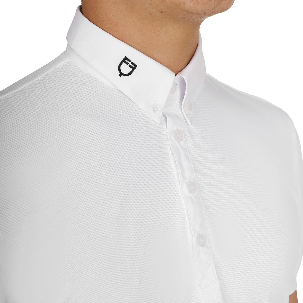 Men's competition polo shirt in breathable technical fabric