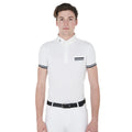 Men's slim fit competition polo shirt with black inserts