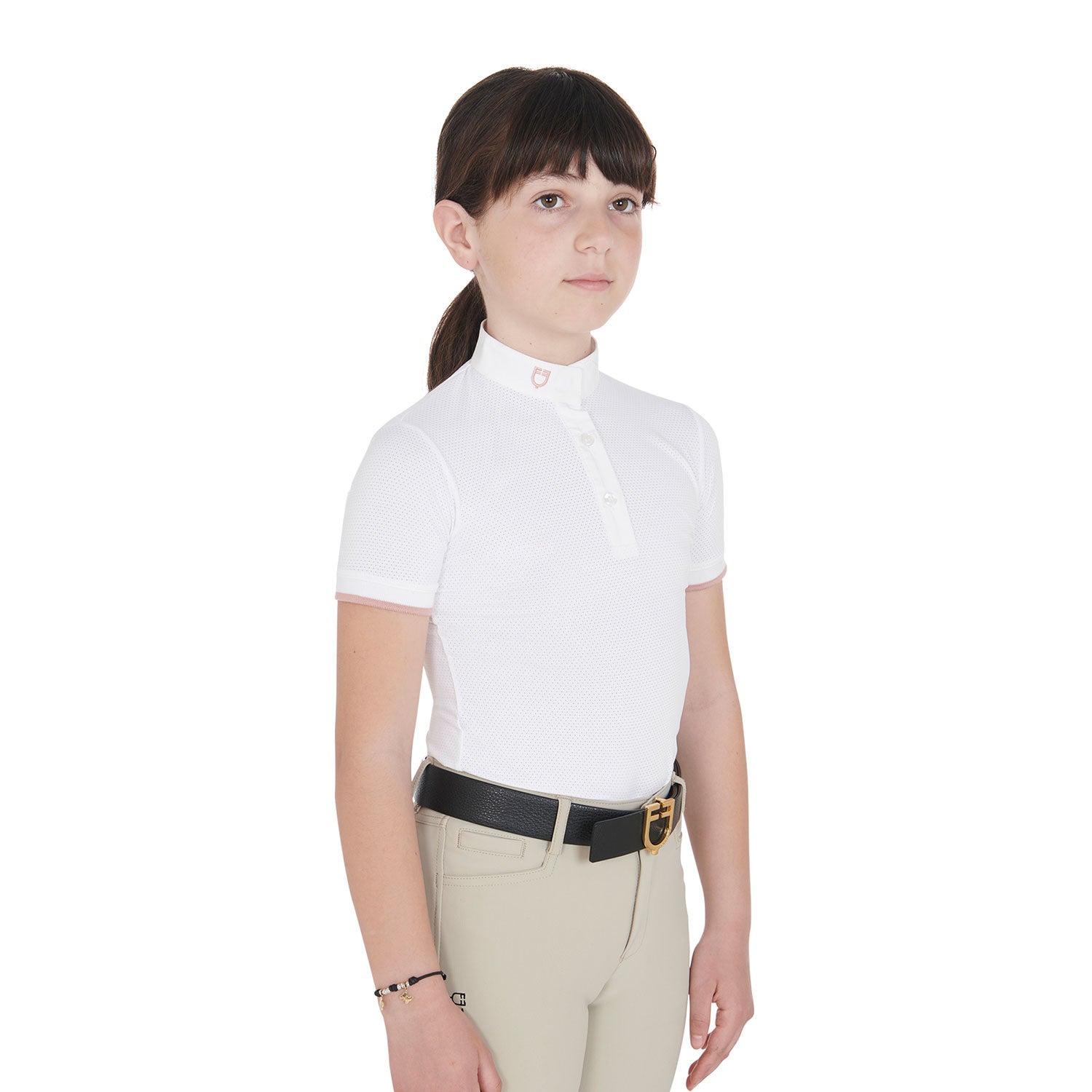 Girls' slim fit breathable competition polo shirt