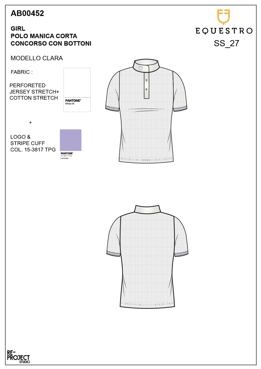 Girls' slim fit breathable competition polo shirt