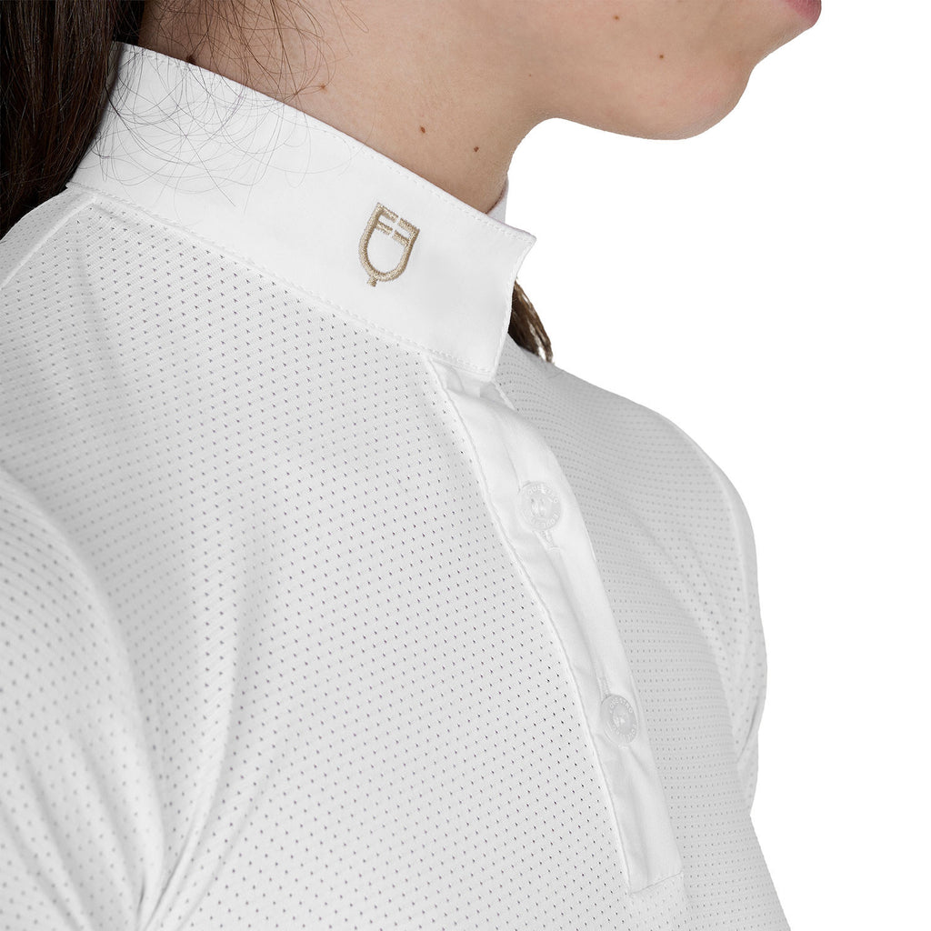 Girls' slim fit breathable competition polo shirt