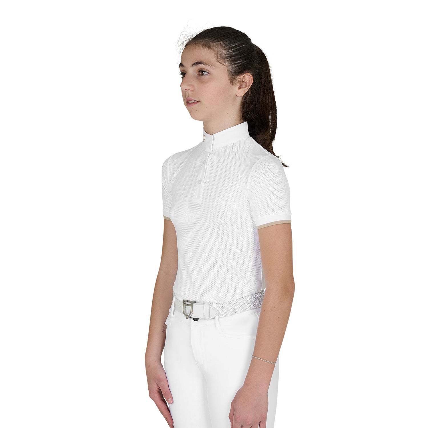 Girls' slim fit breathable competition polo shirt