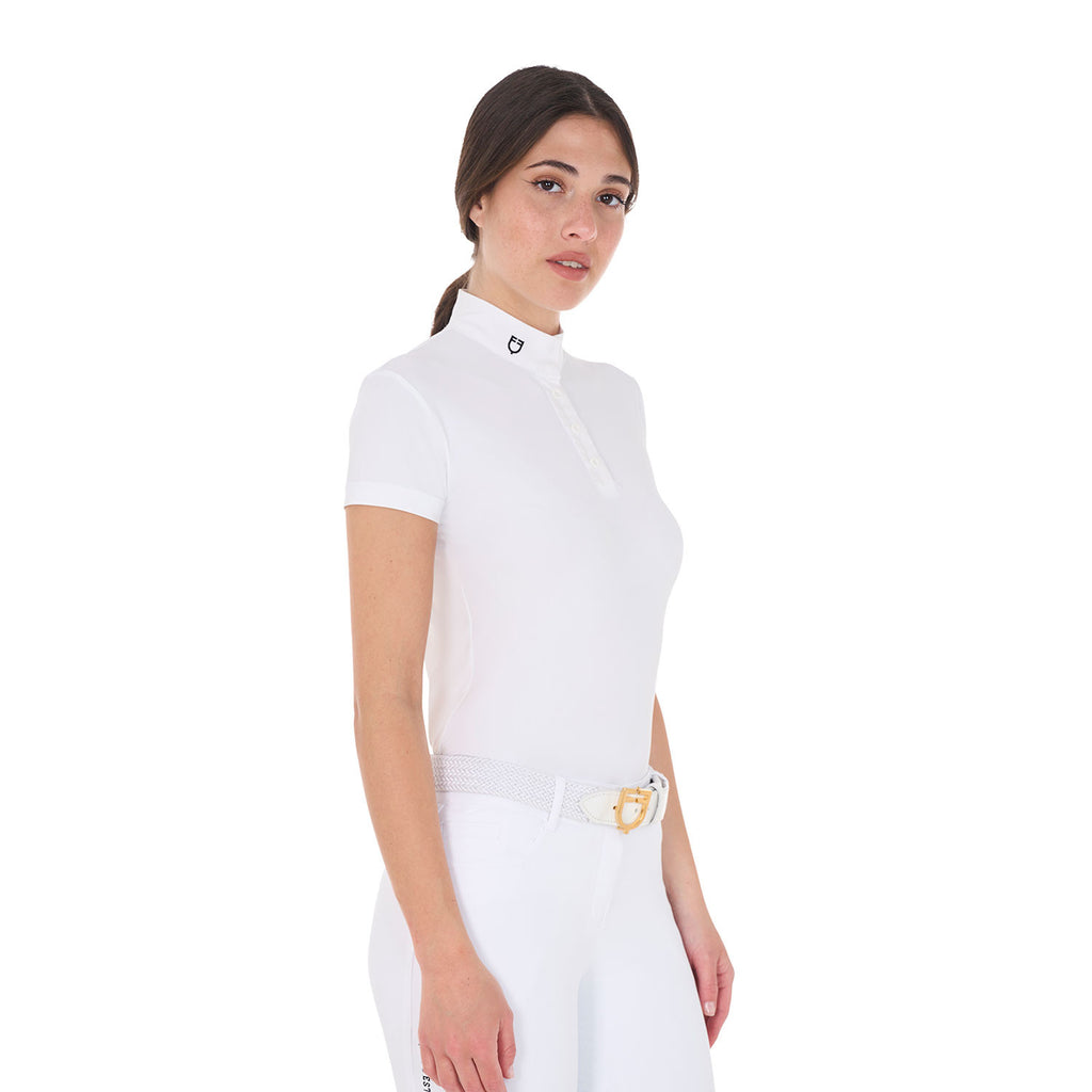 Women's slim fit mandarin collar competition polo shirt