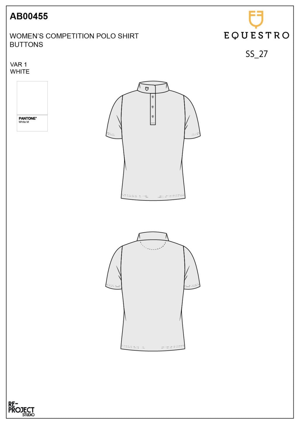 Women's slim fit mandarin collar competition polo shirt