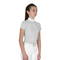 Girls' slim fit competition polo shirt with zip