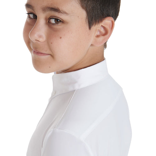Equestro Boy's slim fit competition polo shirt with three buttons