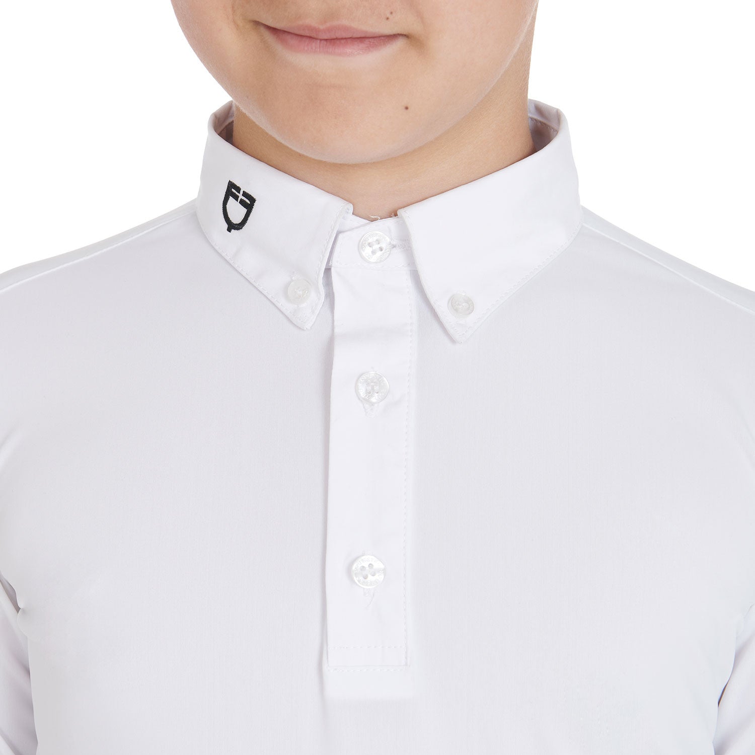 Boy's slim fit competition polo shirt with three buttons
