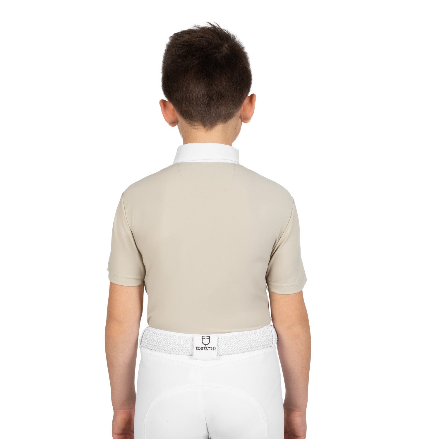 Boys' slim fit competition polo shirt with four buttons