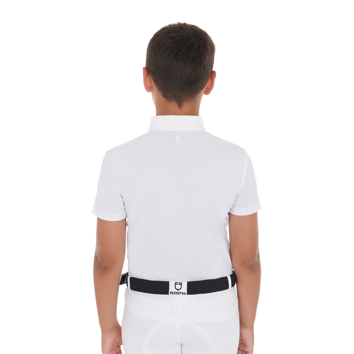 Boys' slim fit competition polo shirt with four buttons