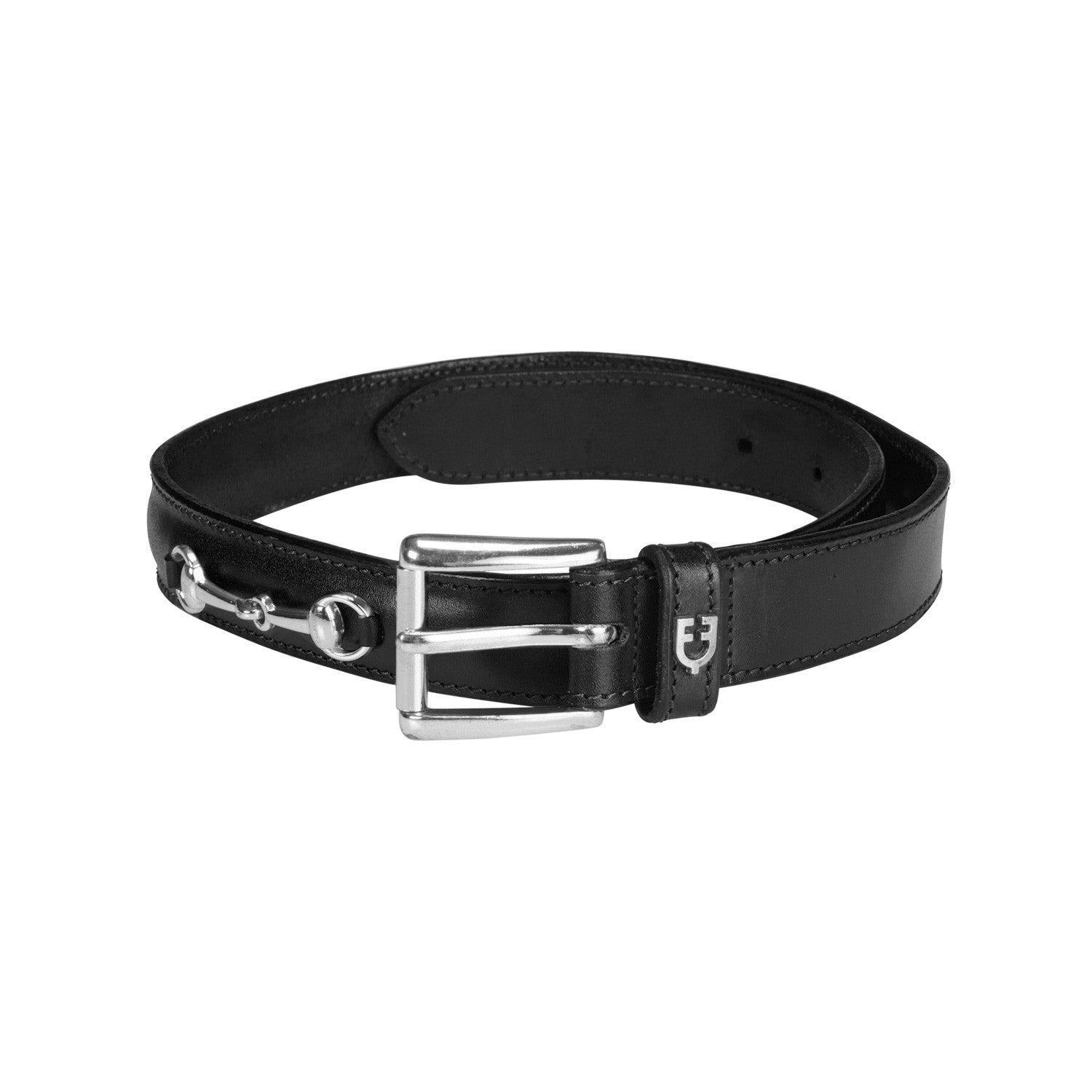 Equestro Leather belt with snaffle bits