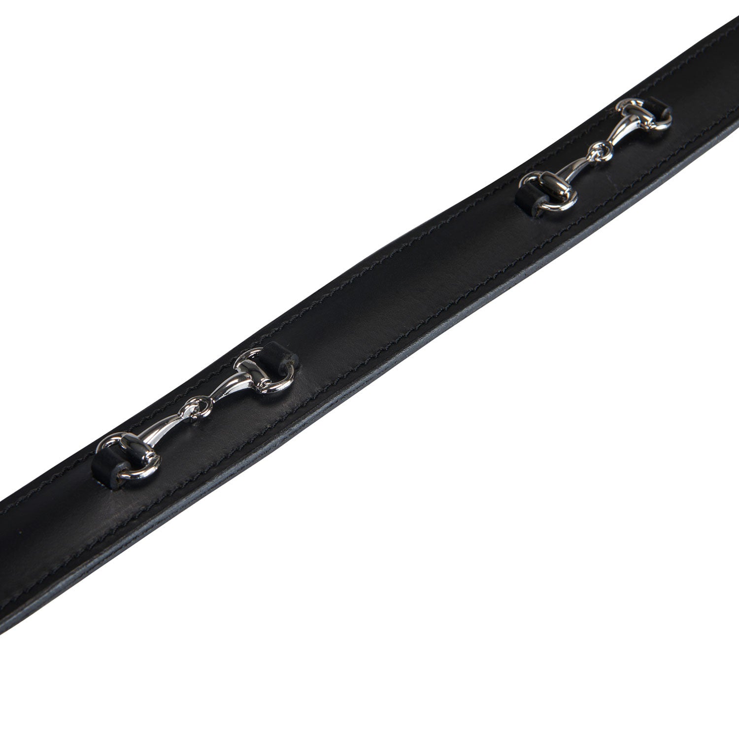 Leather belt with snaffle bits
