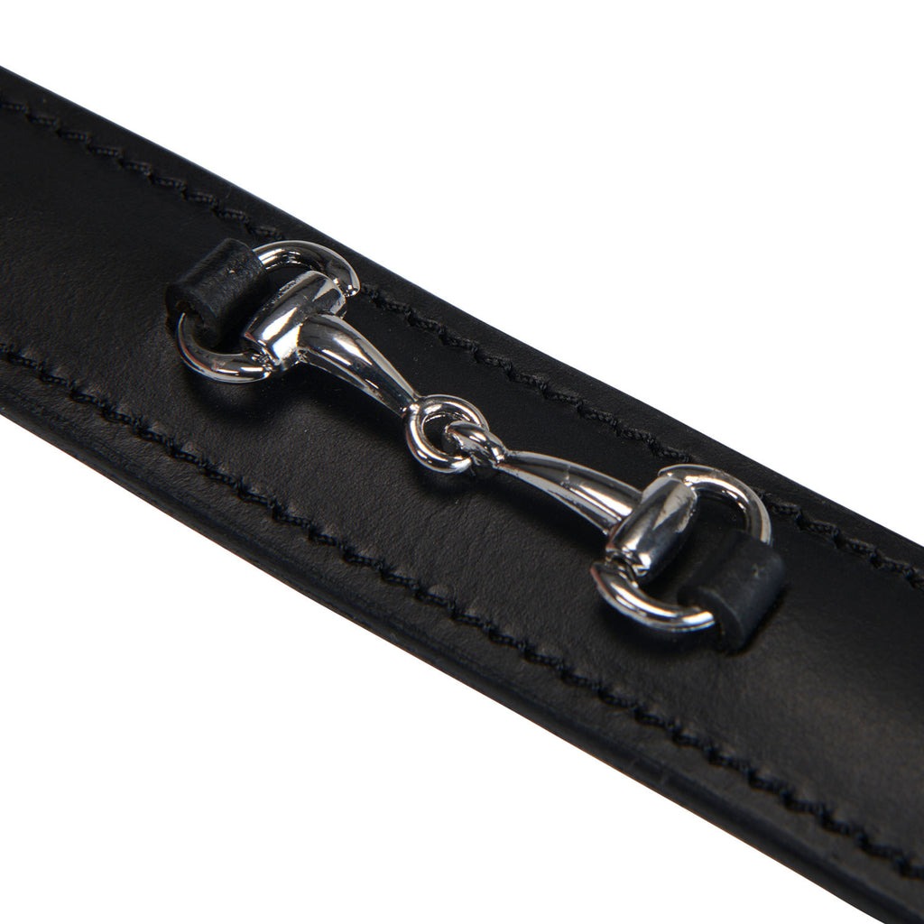 Leather belt with snaffle bits