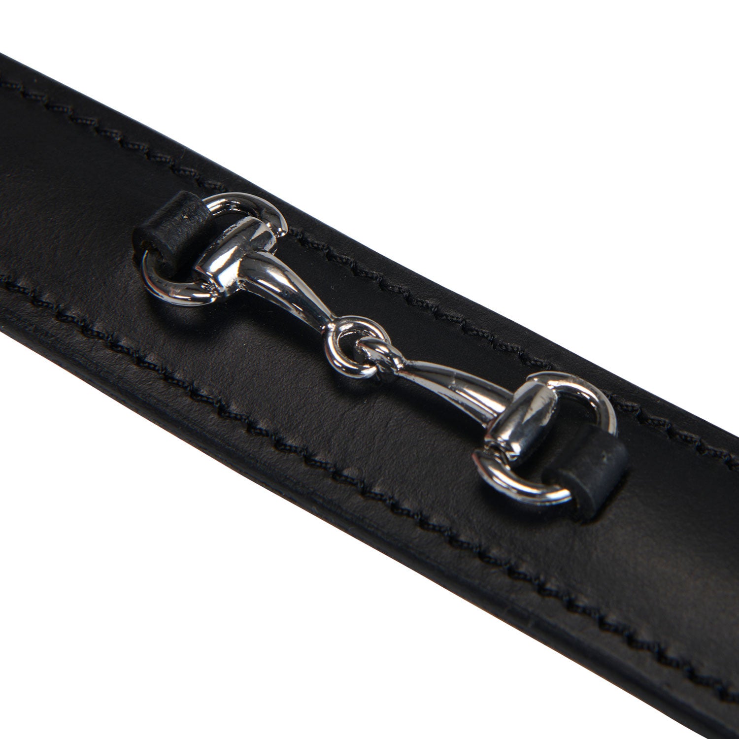 Leather belt with snaffle bits