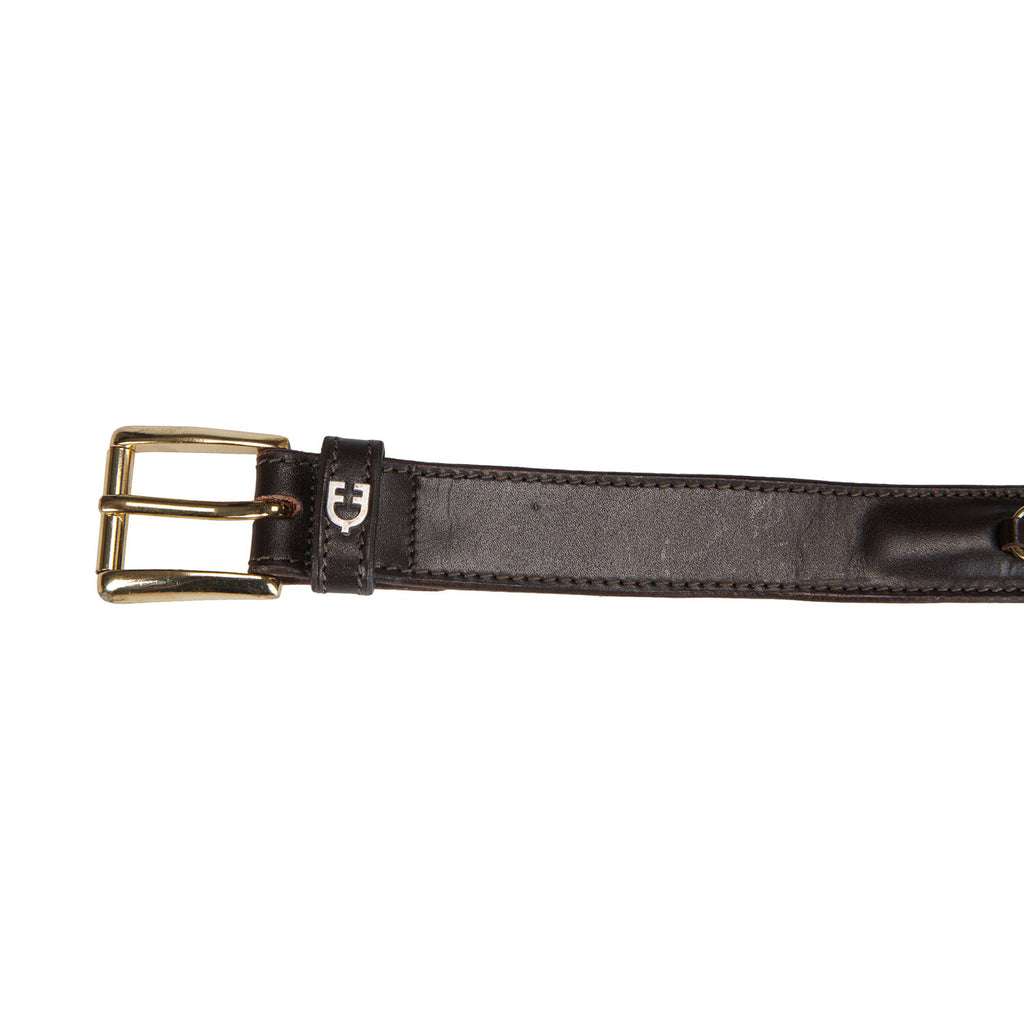 Leather belt with snaffle bits