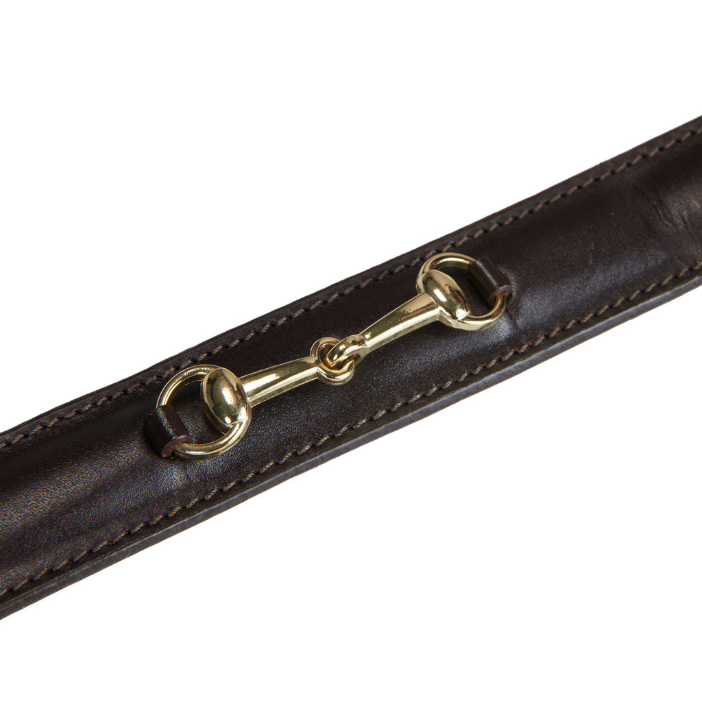 Leather belt with snaffle bits
