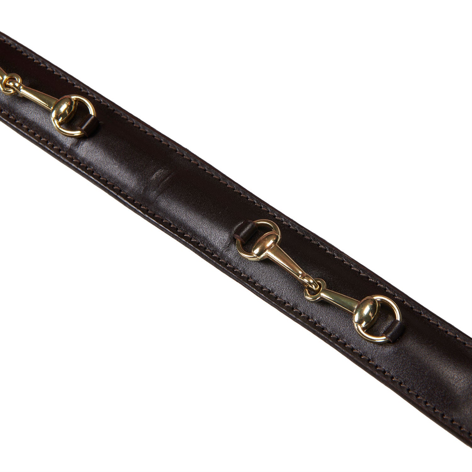 Leather belt with snaffle bits