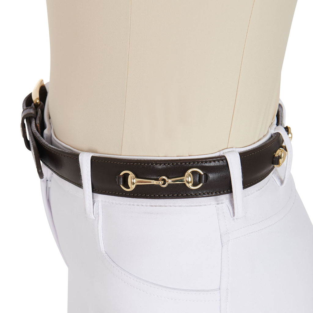 Leather belt with snaffle bits