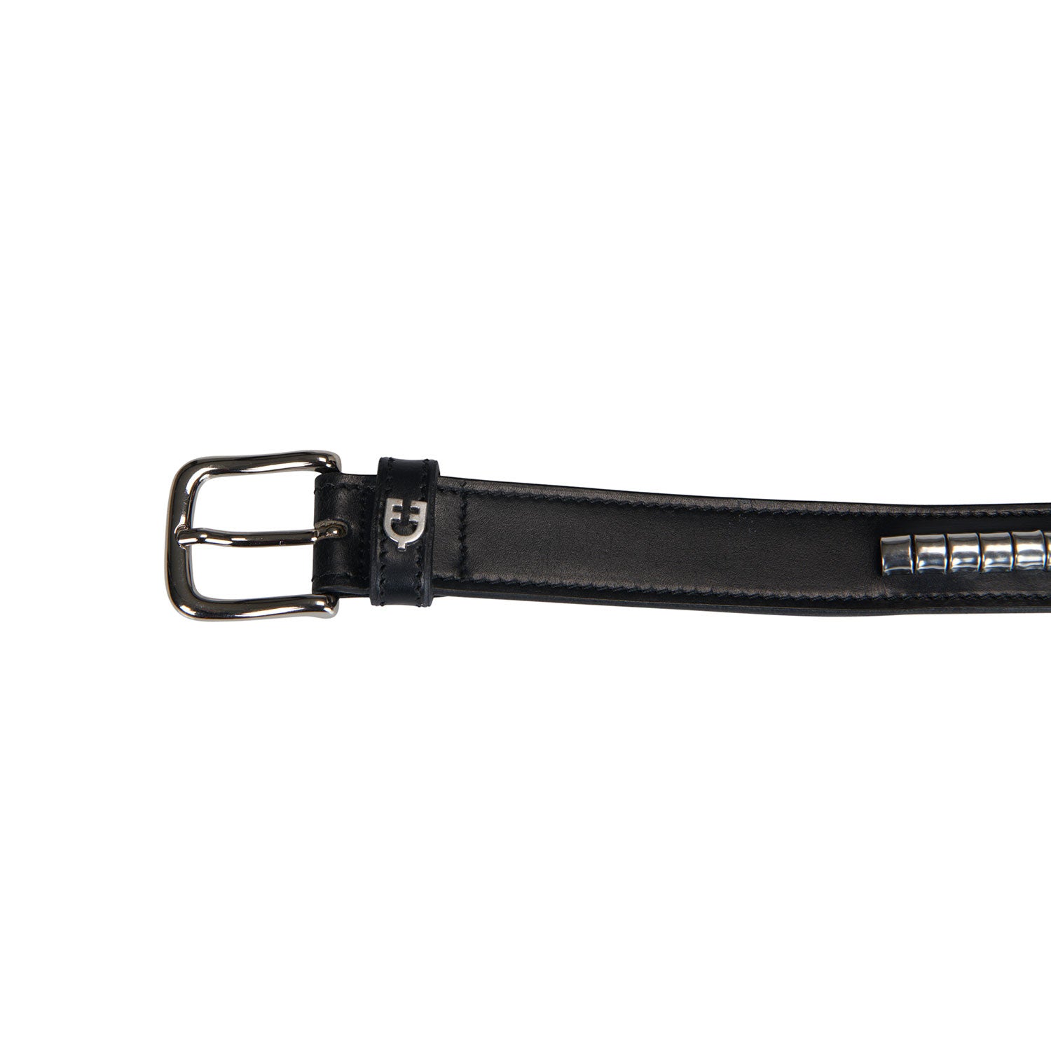 Leather belt with silver clincher
