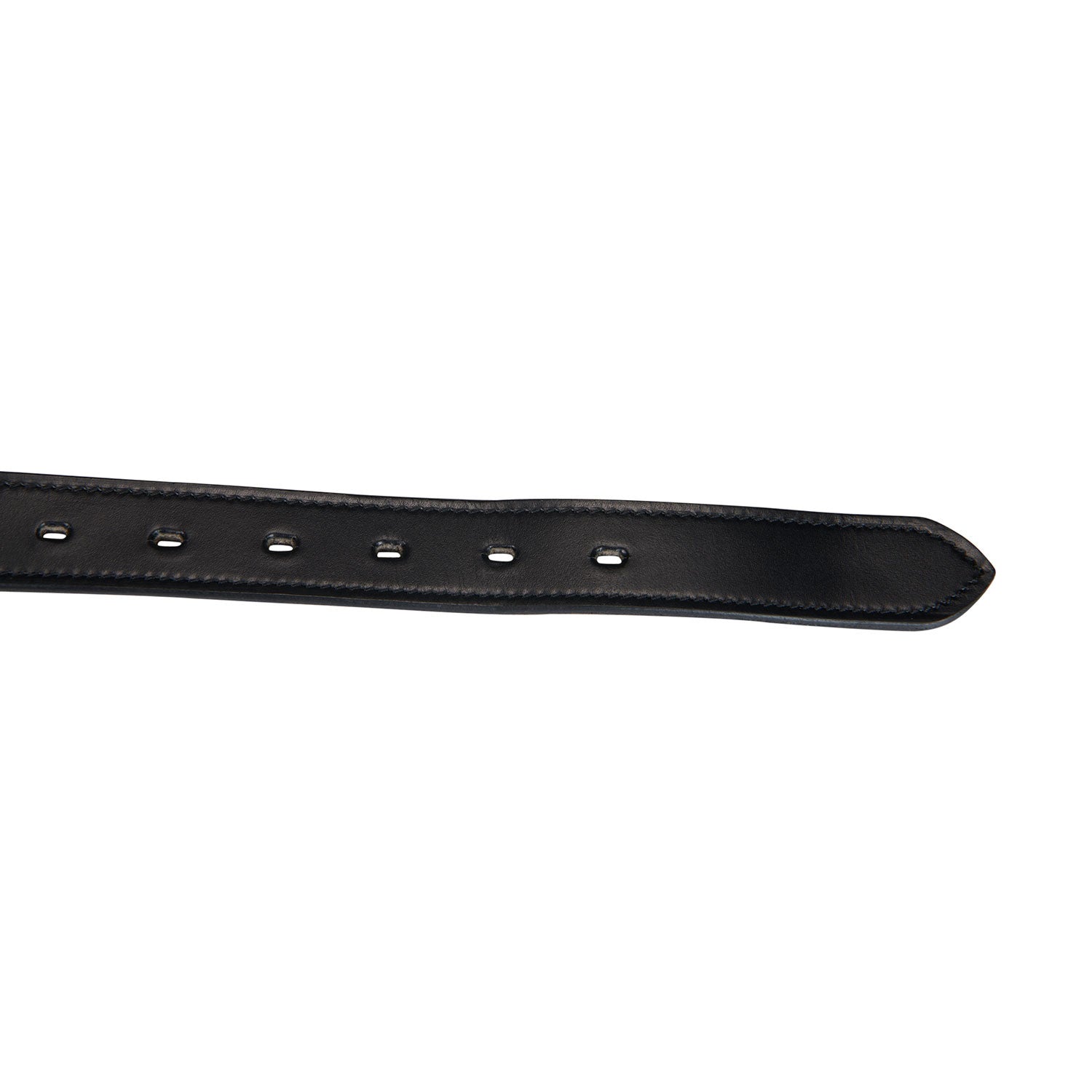 Leather belt with silver clincher