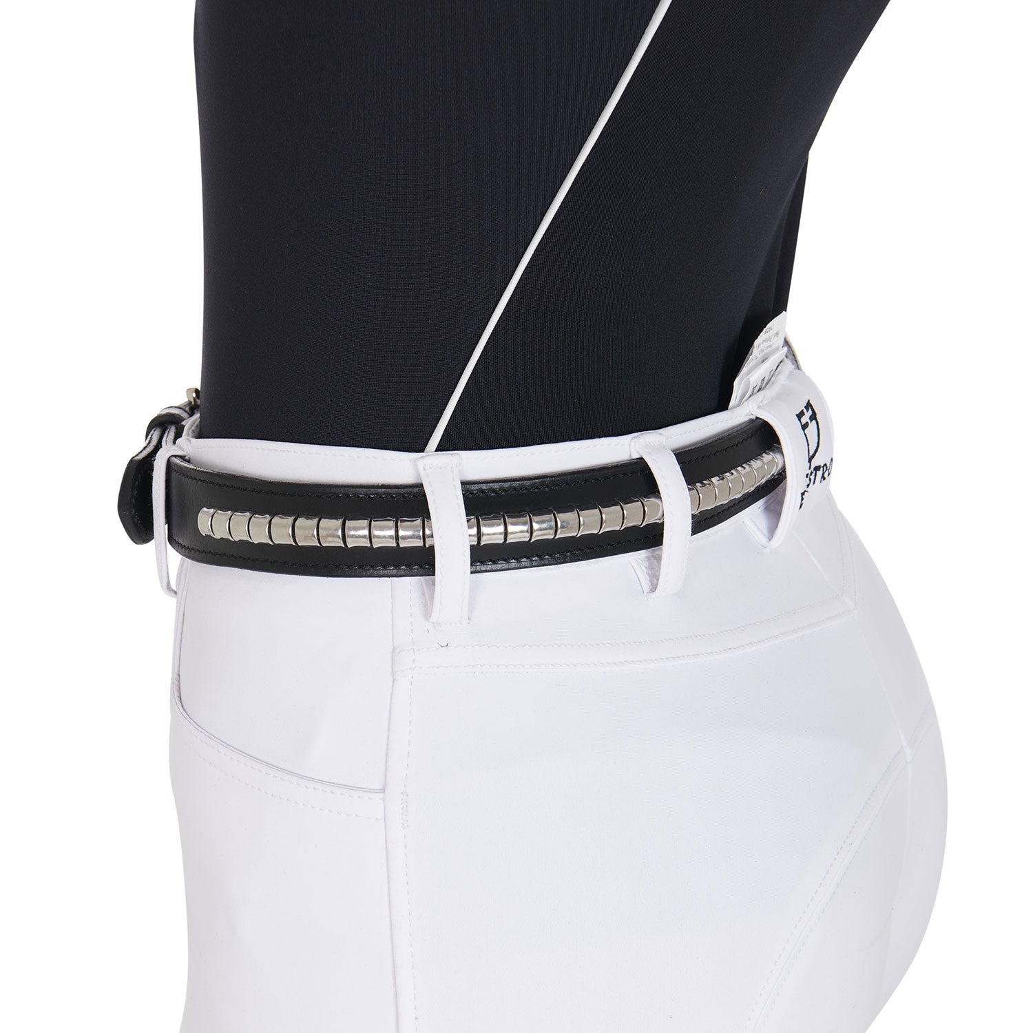 Leather belt with silver clincher
