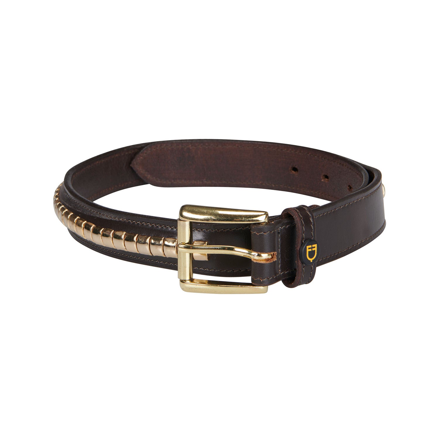 Equestro Leather belt with silver clincher