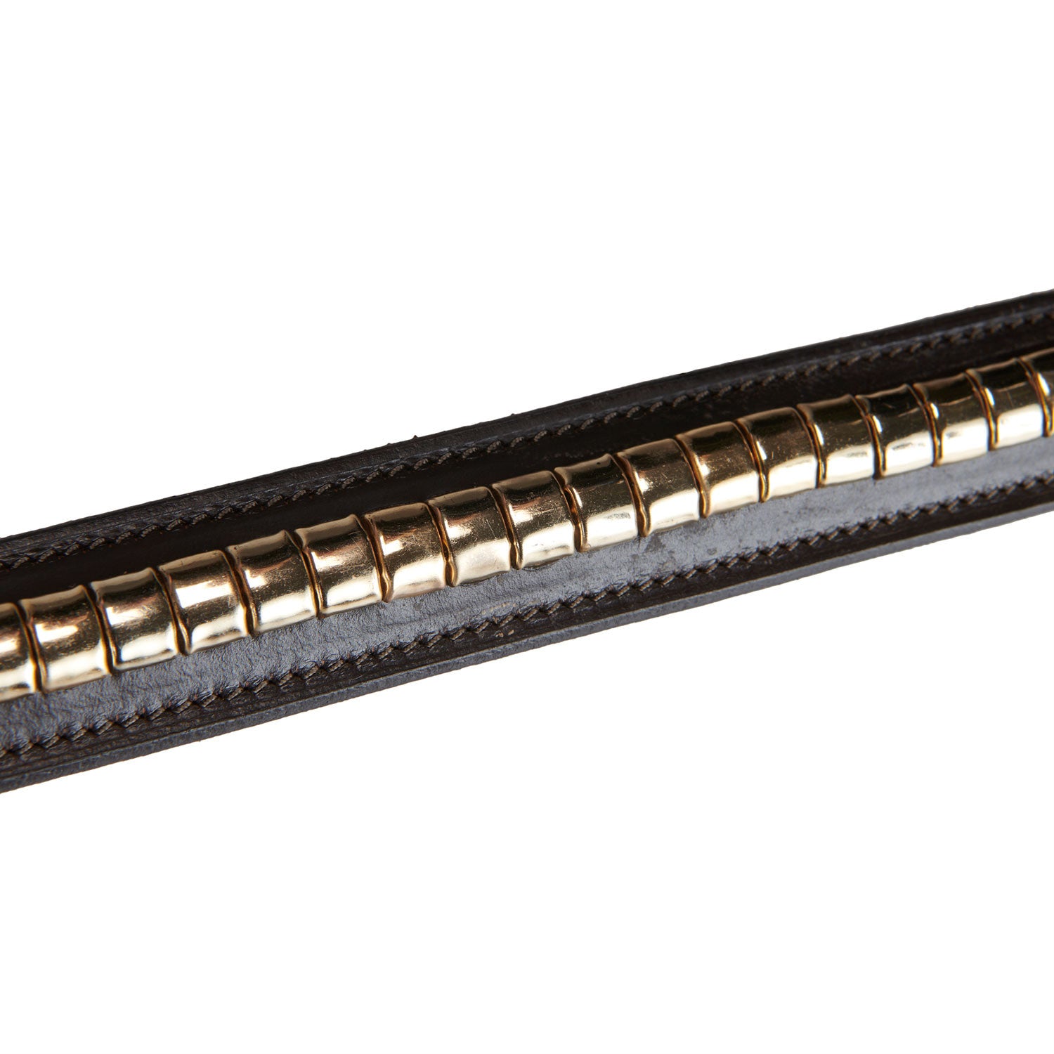 Leather belt with silver clincher