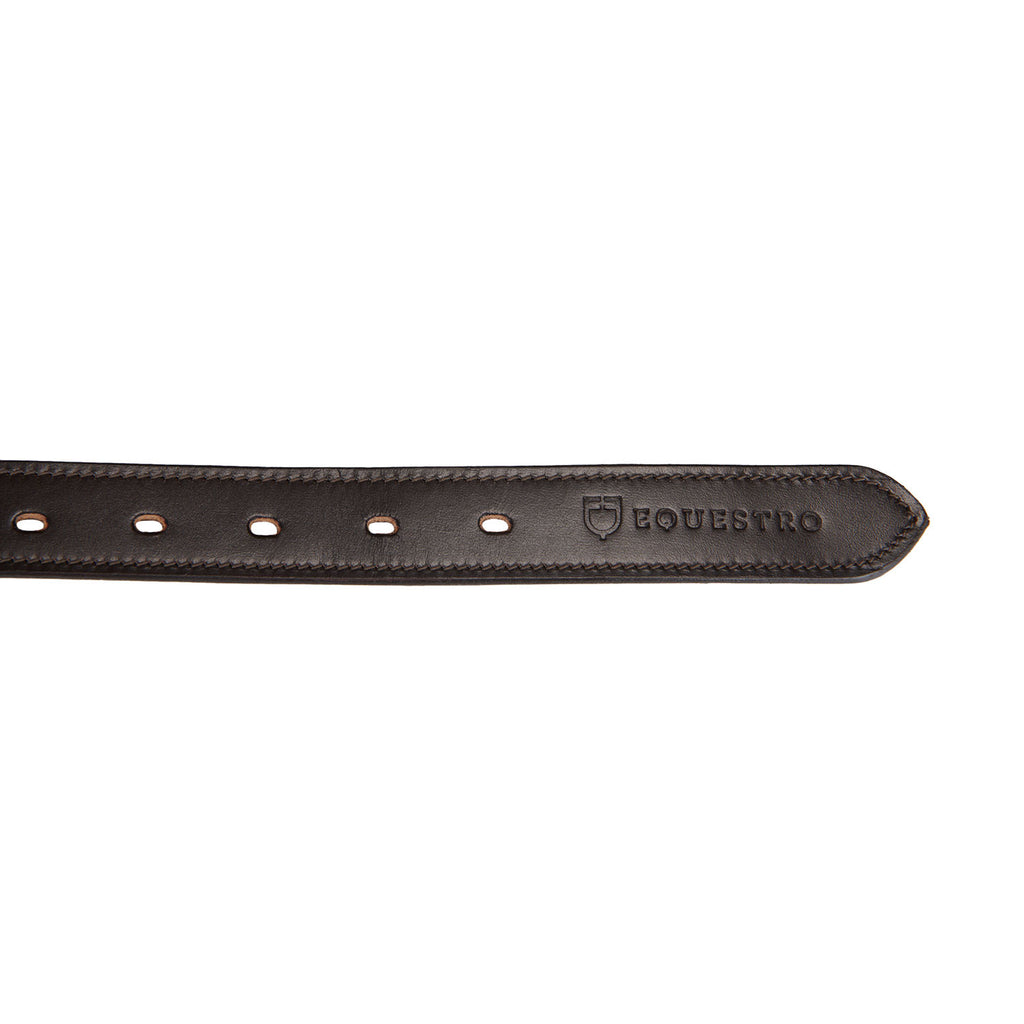 Leather belt with silver clincher