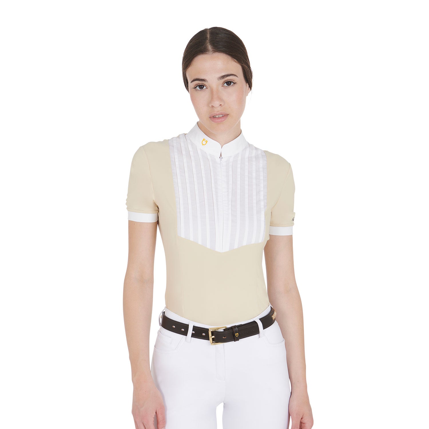 Leather belt with silver clincher