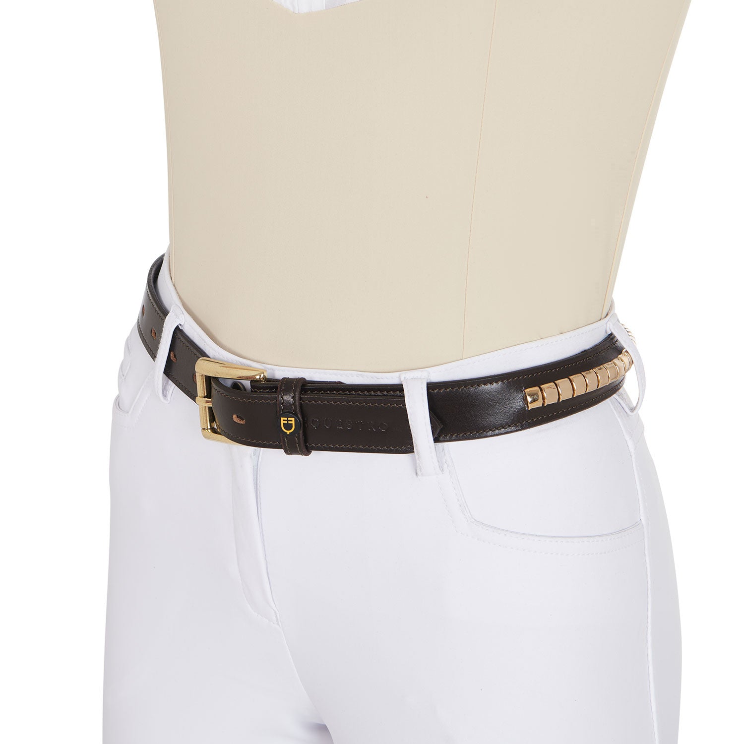 Leather belt with silver clincher