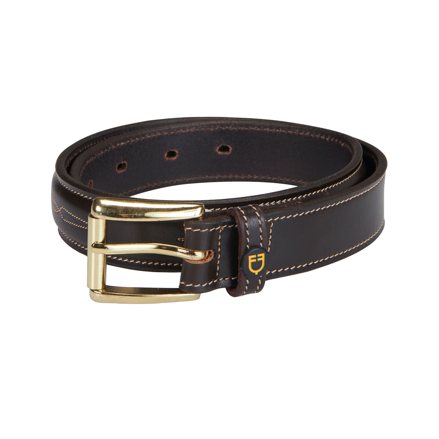 Equestro Leather belt with handcrafted embroidery