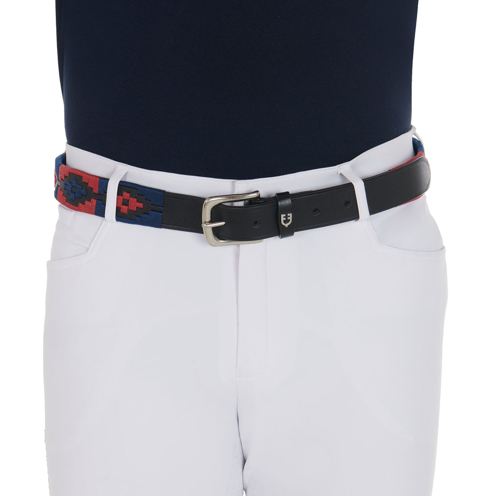 Leather belt with southwest patterm
