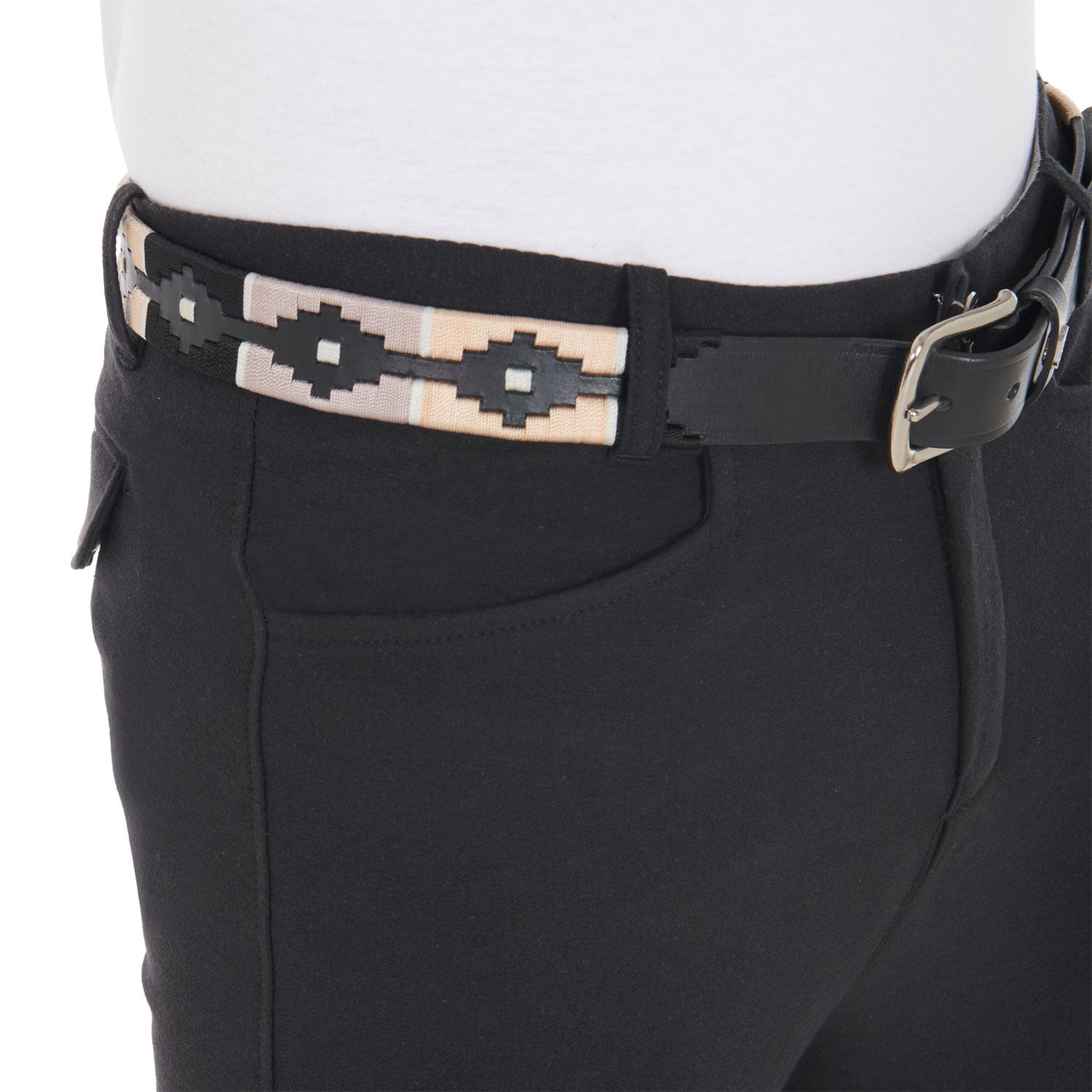 Leather belt with southwest patterm