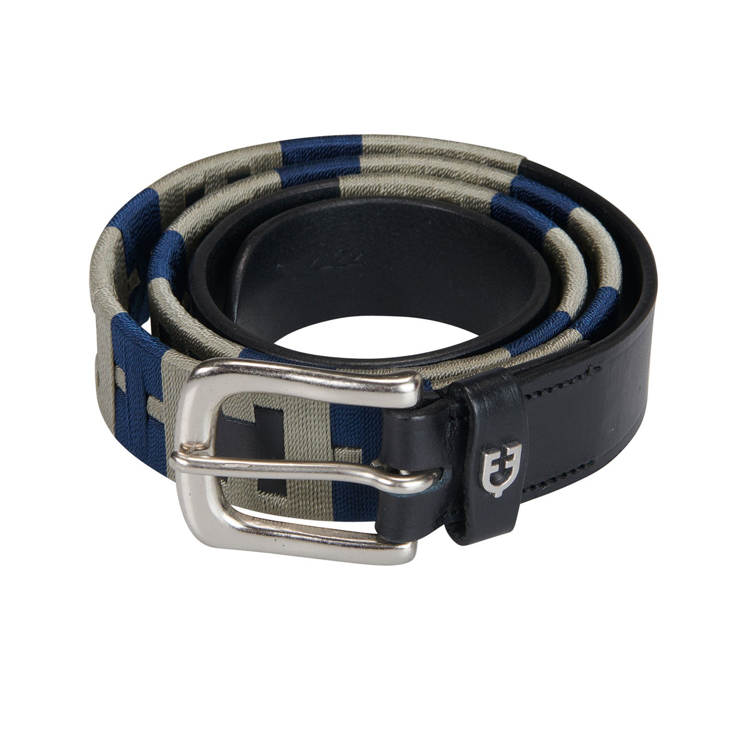 Equestro Leather belt with geometric pattern
