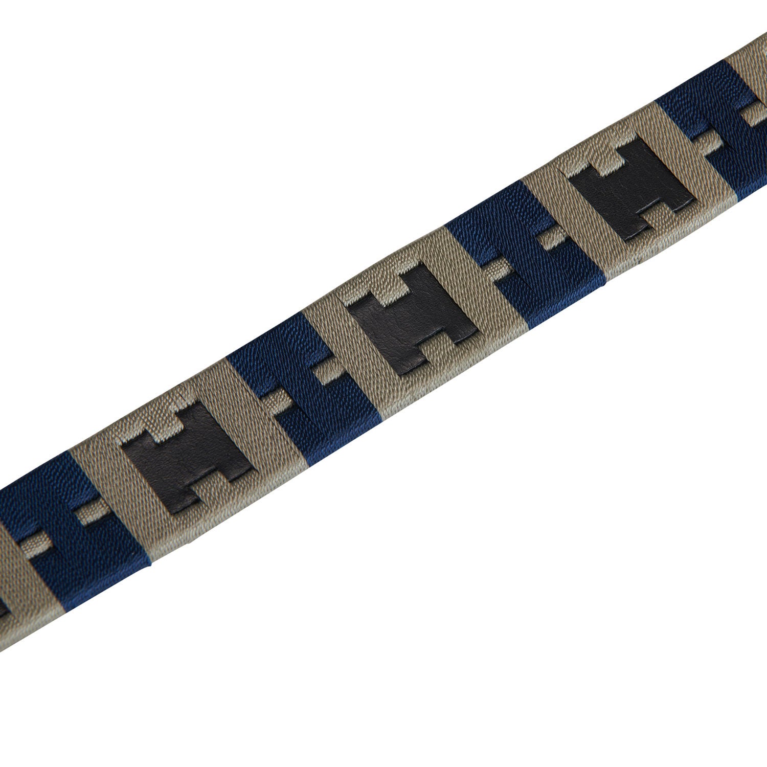 Leather belt with geometric pattern