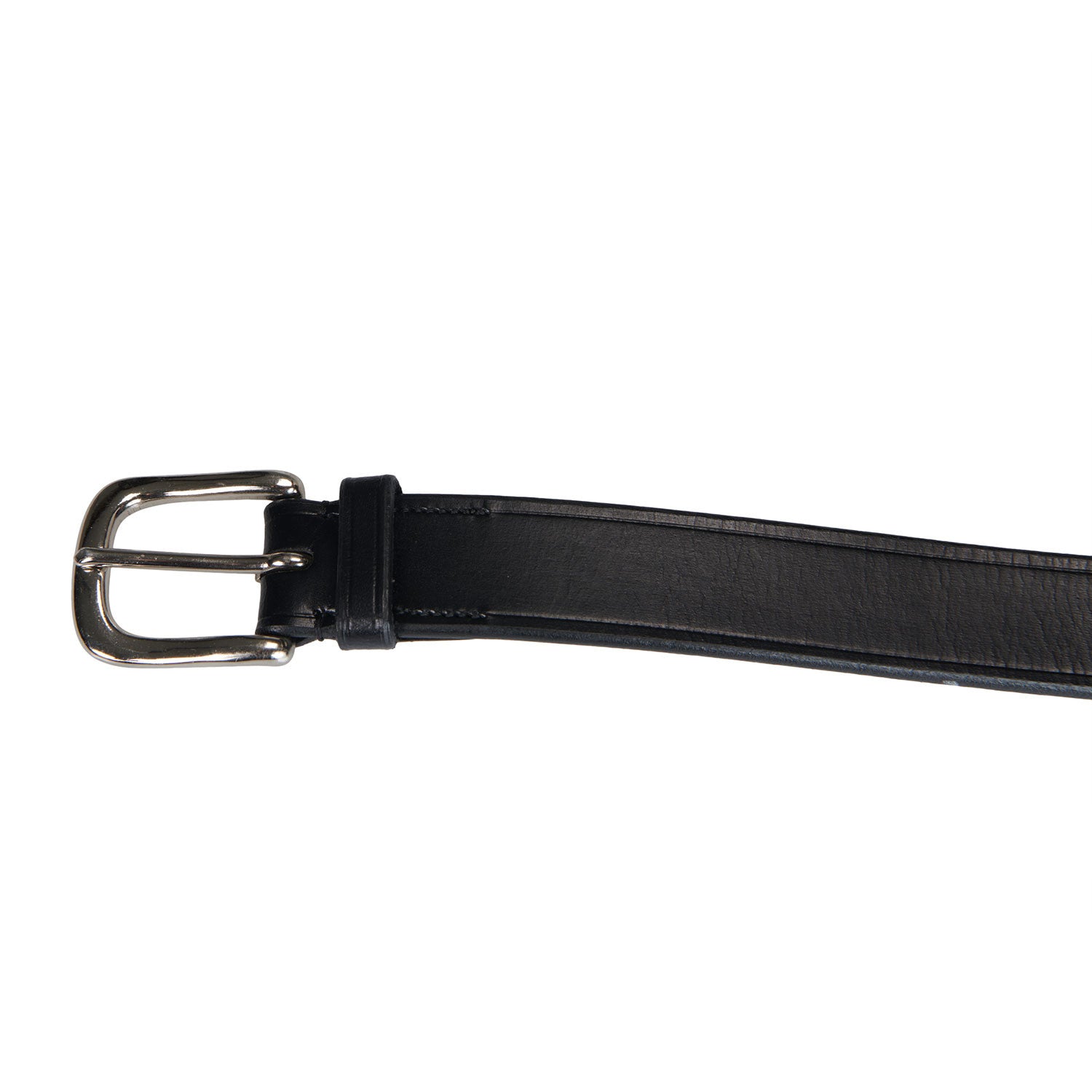 Leather belt with black and white embroidery