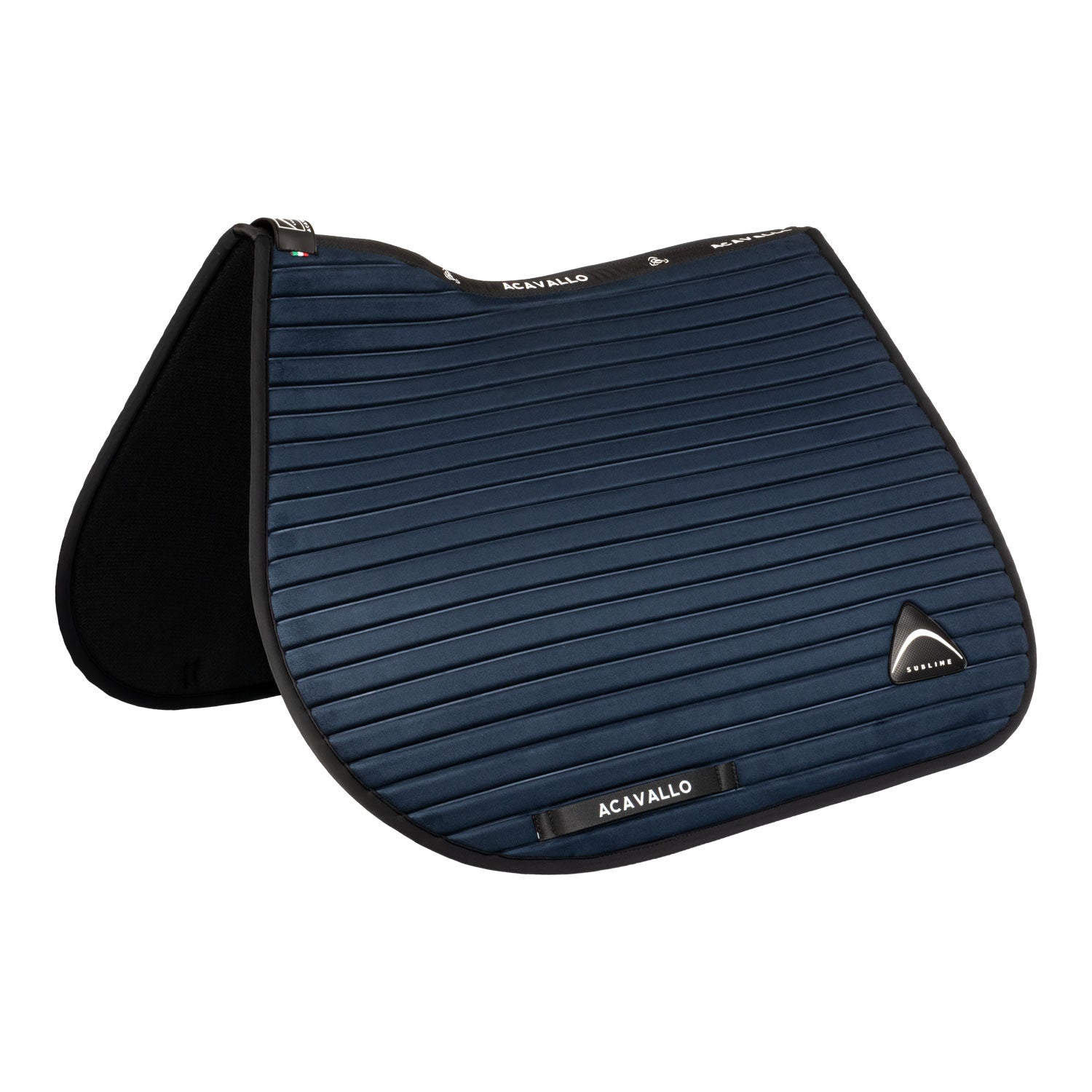 Acavallo Sublime striped jumping saddle pad in suede