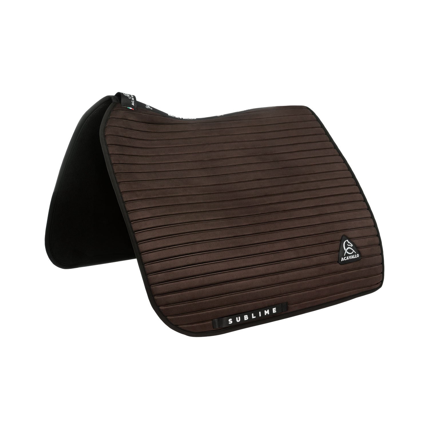Sublime striped dressage saddle pad in suede