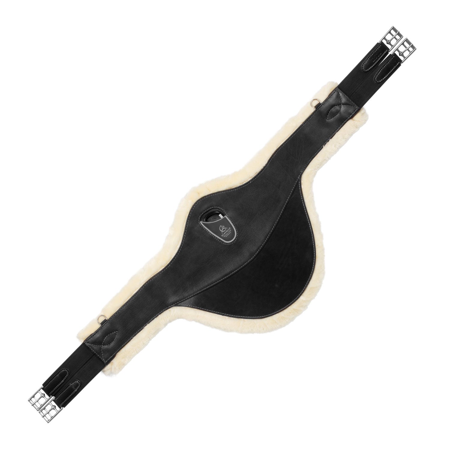 Jumping stud guard girth removable faux sheepskin