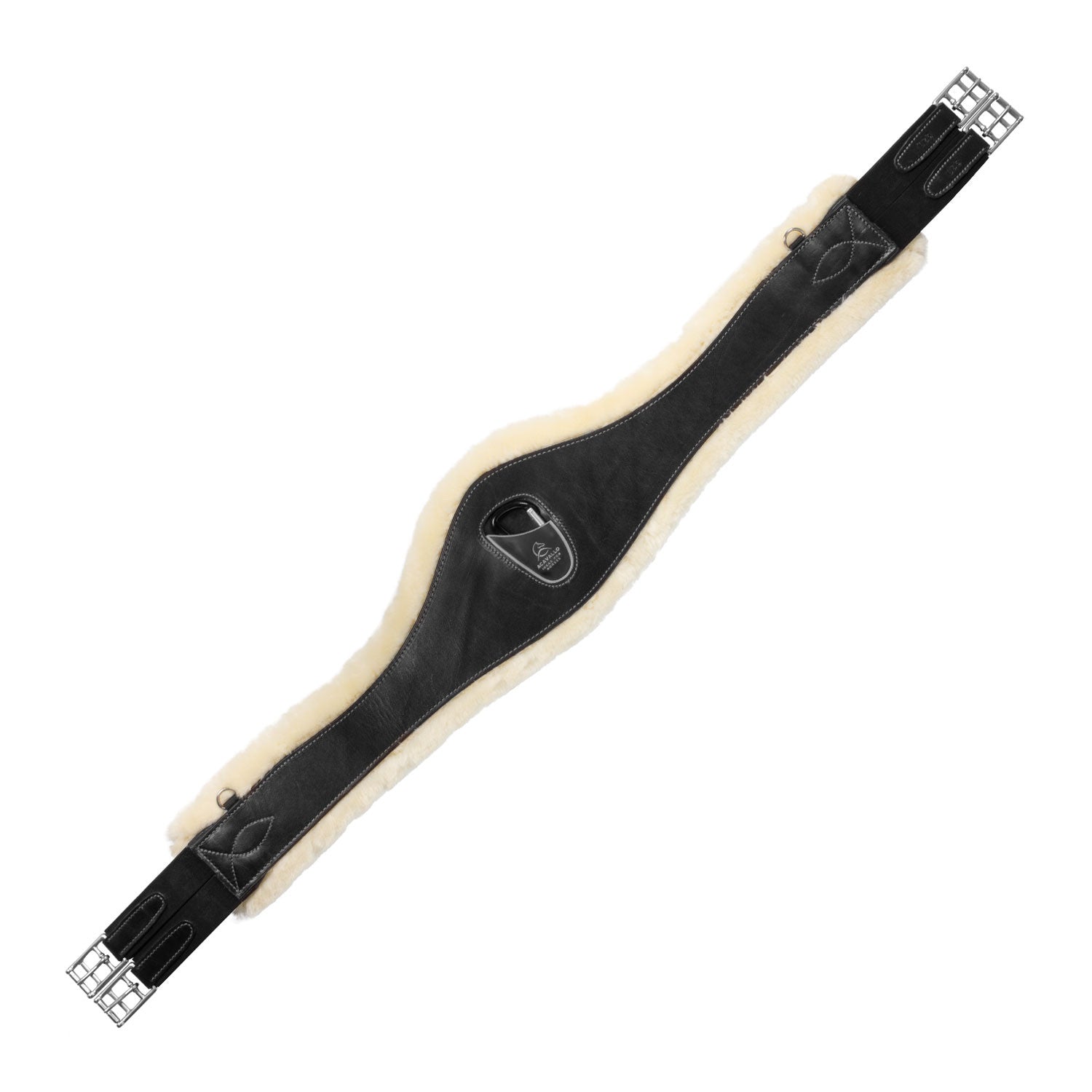 Jumping girth leather & removable faux sheepskin