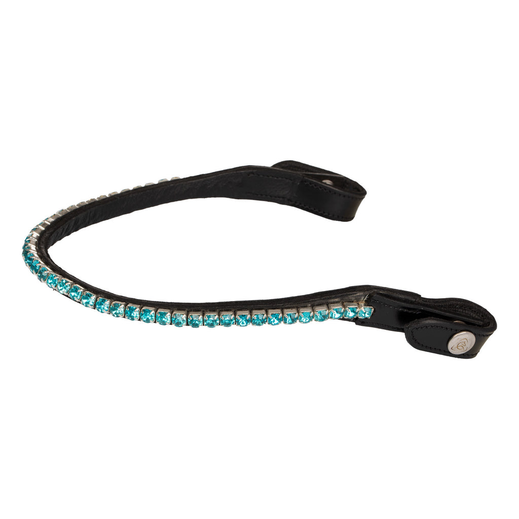 Browband calfskin & round crystals