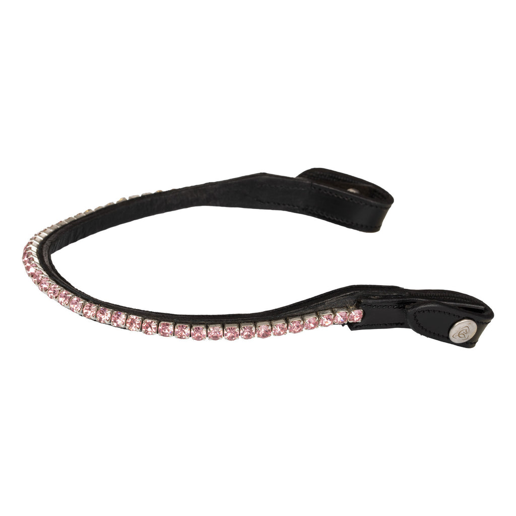 Browband calfskin & round crystals