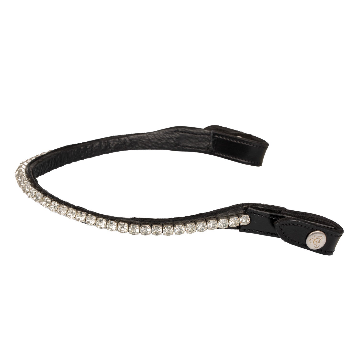 Browband calfskin & round crystals