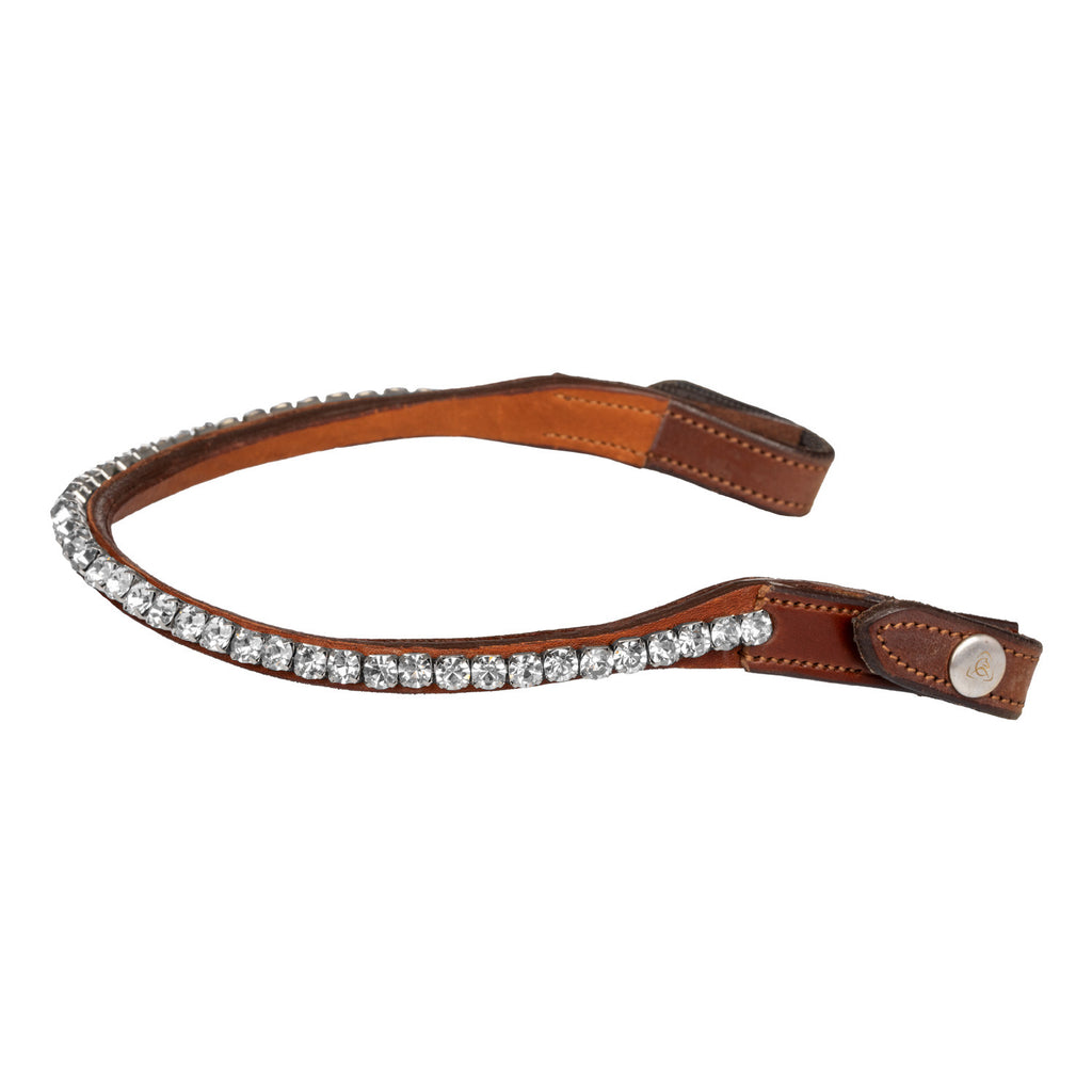 Browband calfskin & round crystals