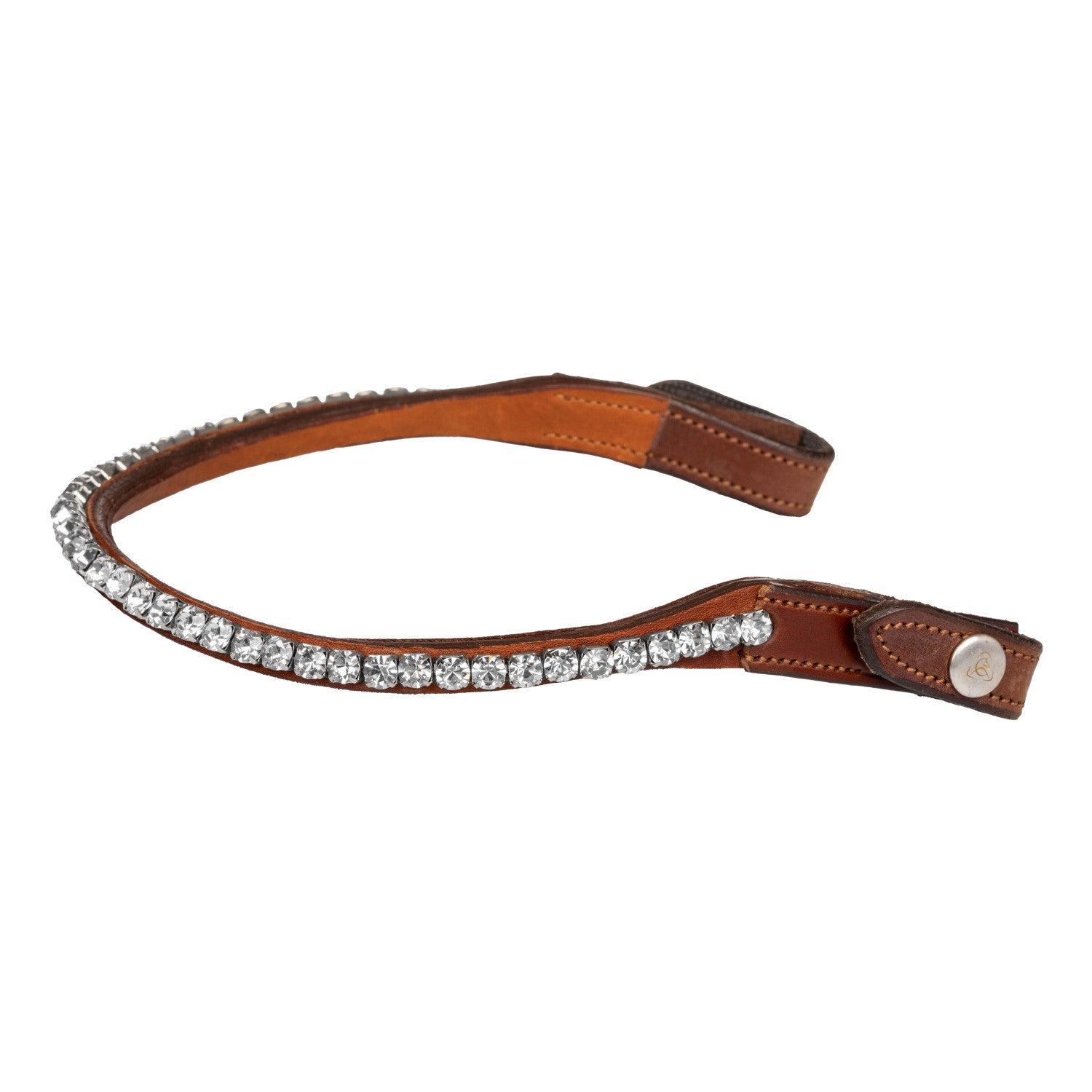 Browband calfskin & round crystals