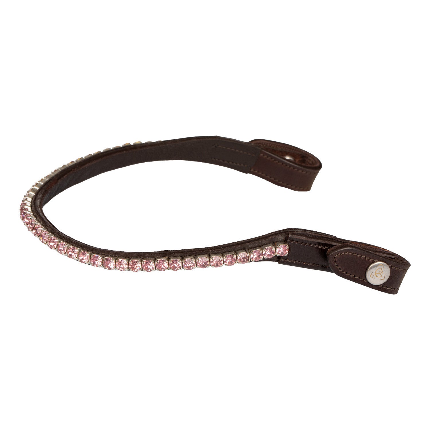 Browband calfskin & round crystals