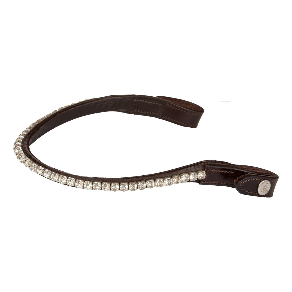 Browband calfskin & round crystals